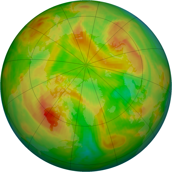 Arctic ozone map for 12 May 1990